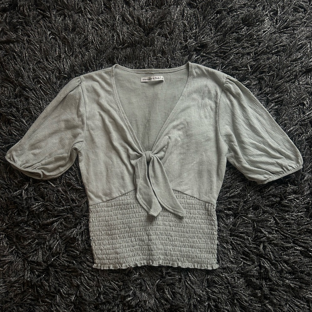 abercrombie and fitch green tie top
